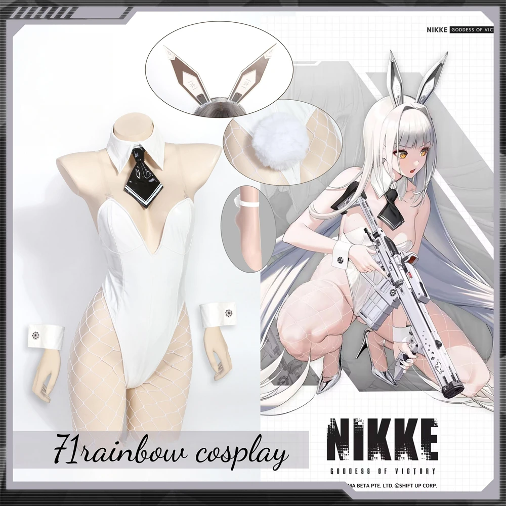 

NIKKE White Branland Cosplay Anime Nikke Bunny Girl Cosplay Costume Clothes Outfits NIkke Jumpsuits Sexy Cosplay