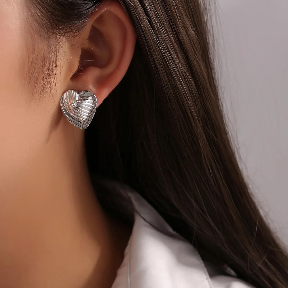 Vintage quadratischer Strickstil, beliebte Ohrringe für Damen, Edelstahl, modischer Ohrstecker, Schmuck im Großhandel – Detail 16