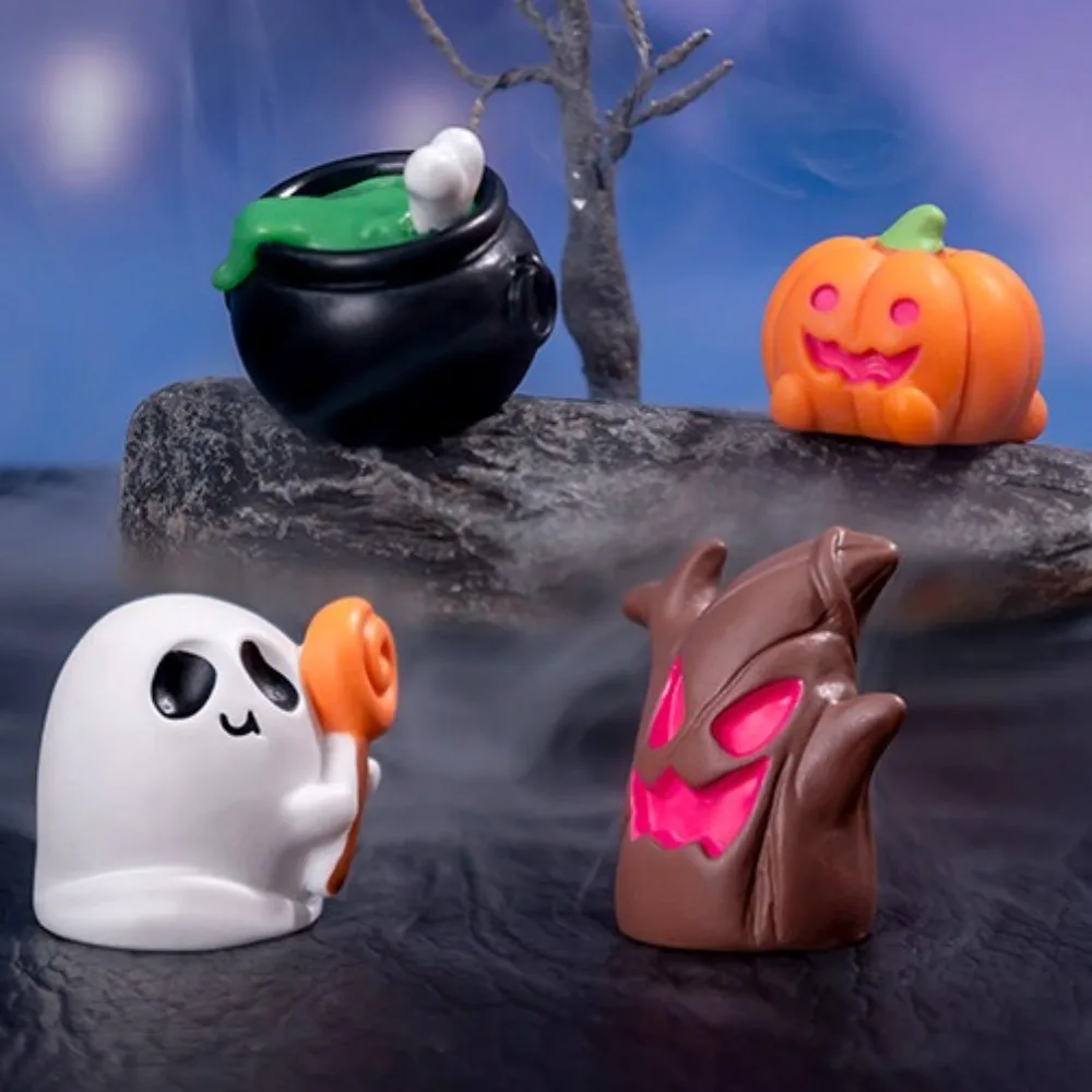 Ghost Mini Pumpkin Resin Doll Bat Black Cat Hallowmas Doll House Accessories Skull Tree Halloween Ghost Miniatures