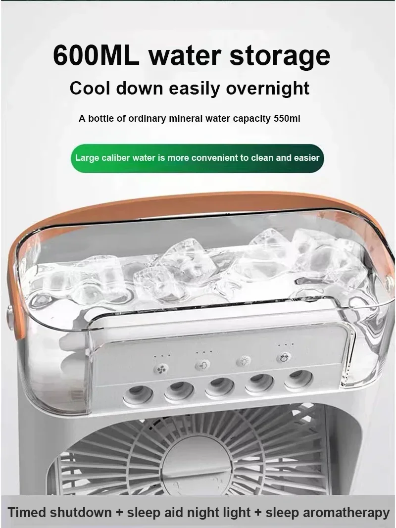 Description Picture 4 of itemPortable Humidifier Fan AIr Conditioner Household Small Air Cooler Hydrocooling Portable Air Adjustment For Office 3 Speed Fan