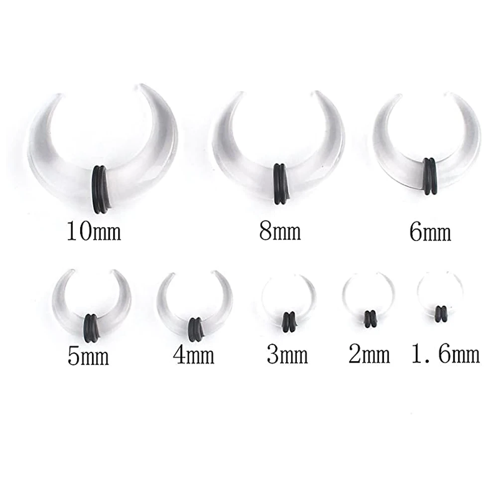 4g-14g Acryl Septum Pincher verjüngt c-Form Büffel Piercing Tapper Kit Stretching Expander Ringe für Nase Ohr Knorpel – Detail 14