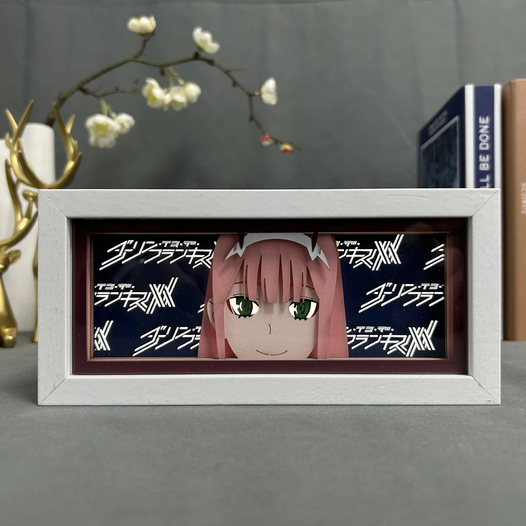 

Darling In The Franxx Zero Two Eye Face Lamp for Room Decor Lightbox Manga 3d Papercut diy Table Desk Lamp Dropship Light Box