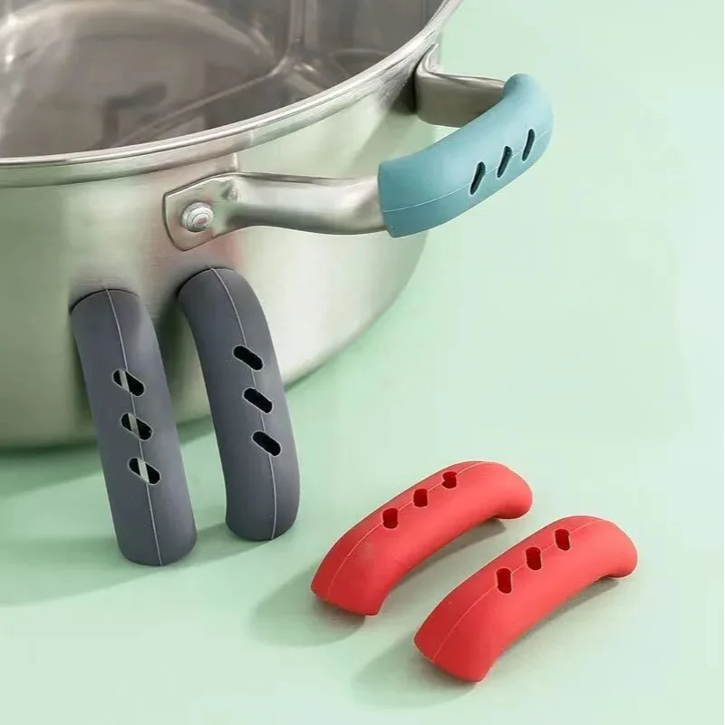 2/4pcs Silicone Pan Handle Cover Antiscalding Protective Cover Steamer