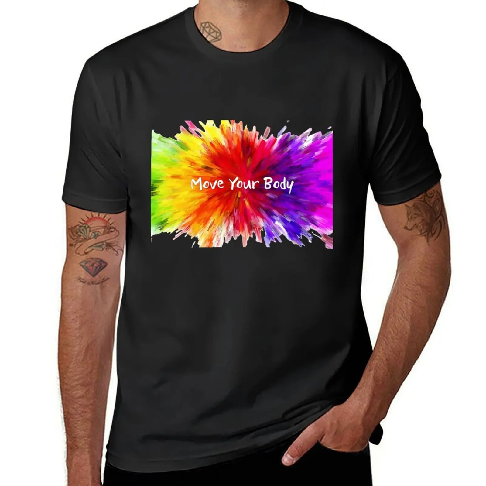 

Move Your Body T-Shirt summer tops oversizeds plain mens t shirt