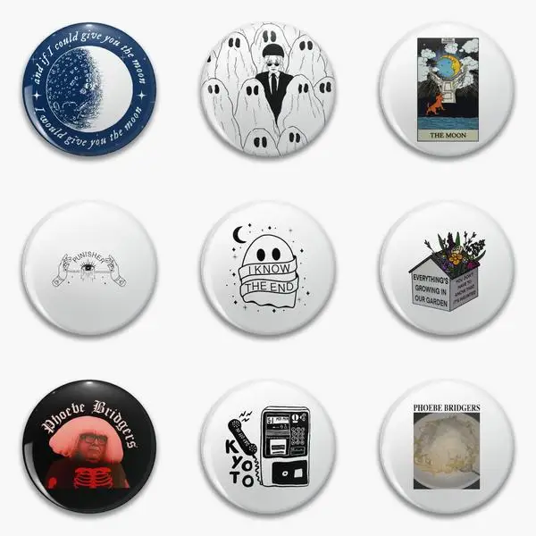 Мягкая Брошь Moon Song Phoebe Bridgers с темно-синей кнопкой, милая модная женская брошь для влюбленных, металлический декор, Забавный мультяшный значок