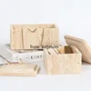 Decorative Travertine Storage Box for Jewelry Natural marble powder Bathroom Vanity Organizer Canister for Cotton Swabs 2