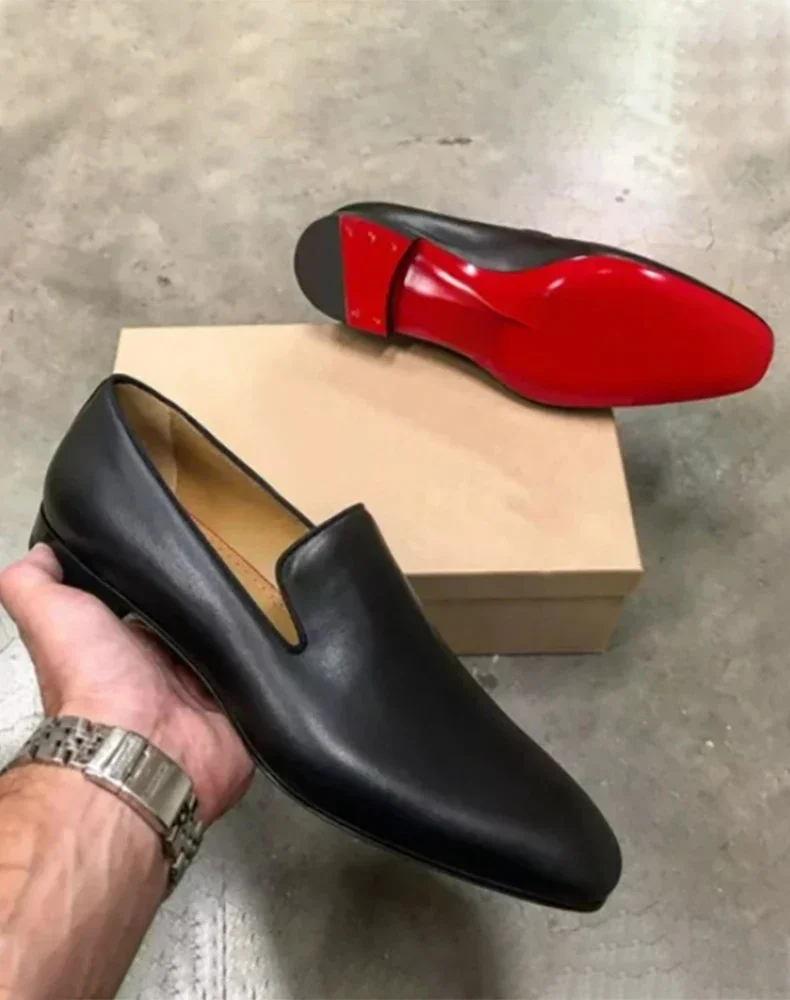 مصمم أحذية جلدية رجالية فاخرة ماركة حمراء وحيد رسمي موضة الأعمال اليومية عادية حفلة مأدبة فستان البروغ أحذية الزفاف