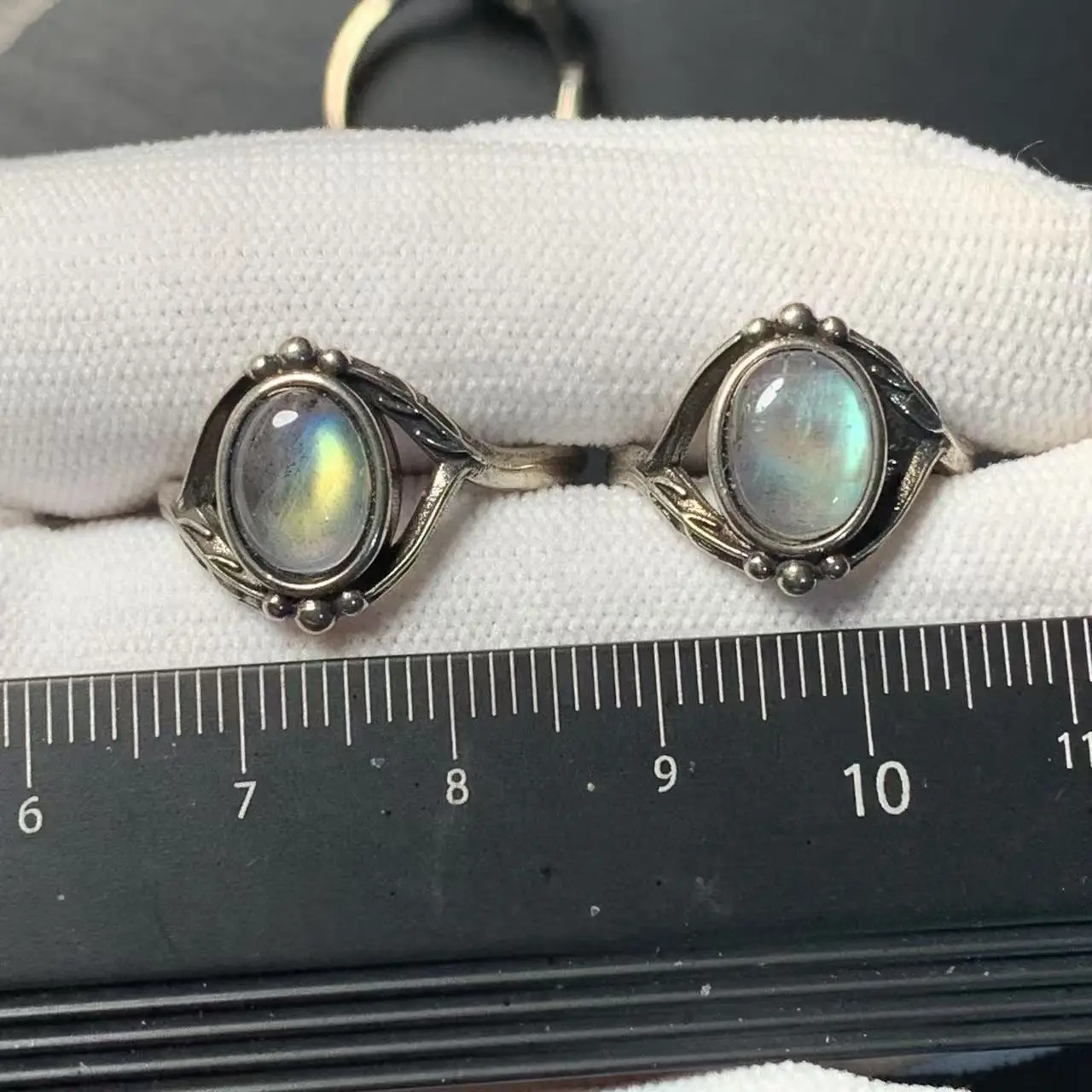 MM Natural Moonstone Ring Adjustable Female  Ring Jewelry for Women Gift Wholesale High Quality Vintage Fine