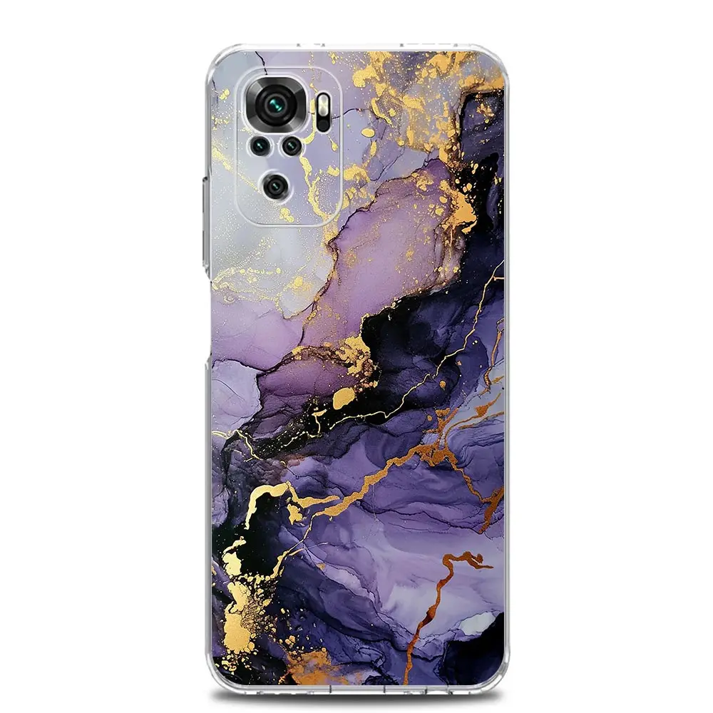 Clear Soft TPU Watercolor Marble Phone Case