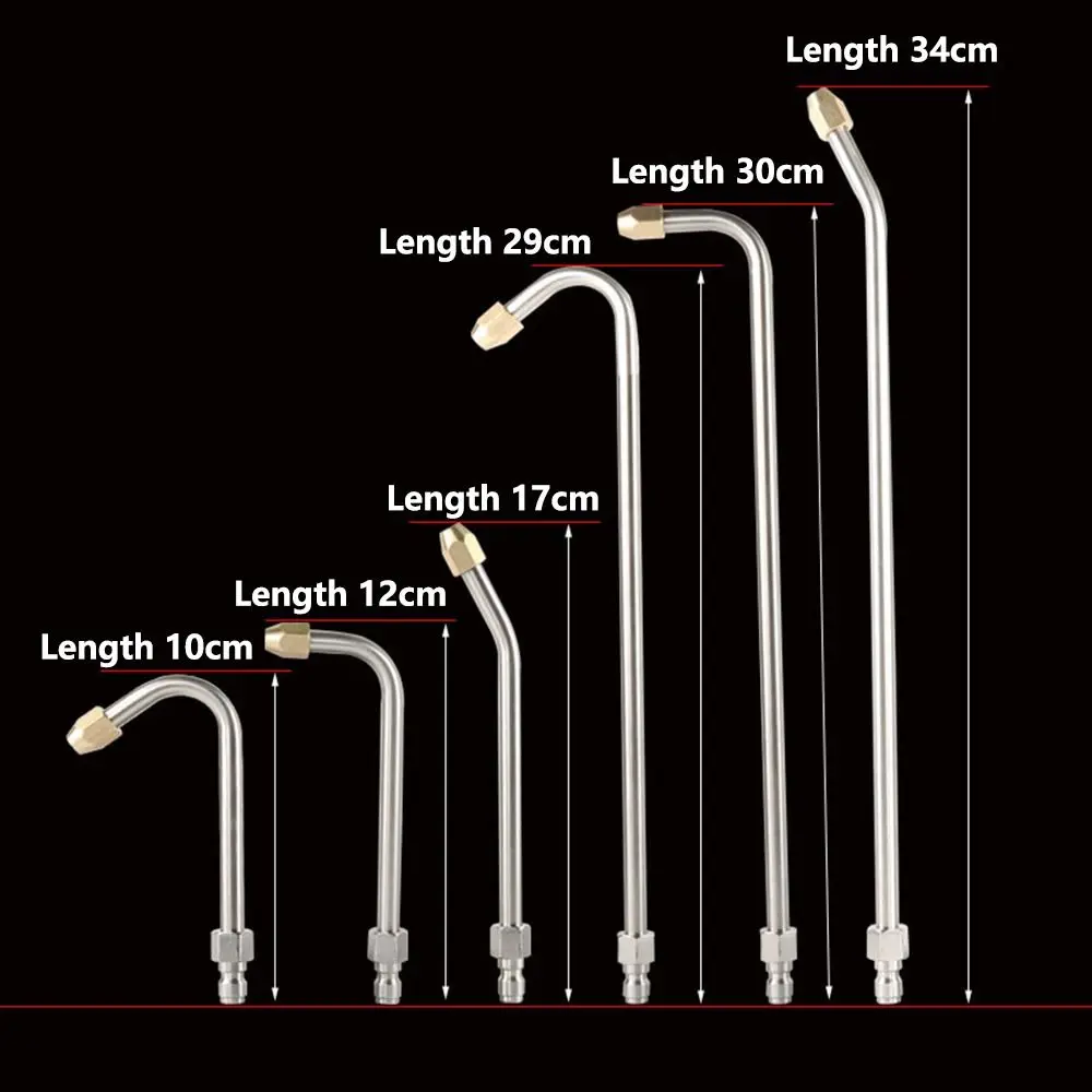 30/90 Degree U High Pressure Car Wash Water Machine Extension Rod Angled Nozzle 1/4" Quick Plug Connector