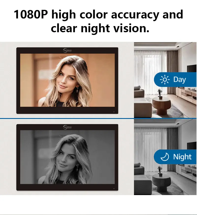 ANJIELO Fingerprint 5in1 Unlock Tuya Smart Visual Phone Video Intercom System Vi