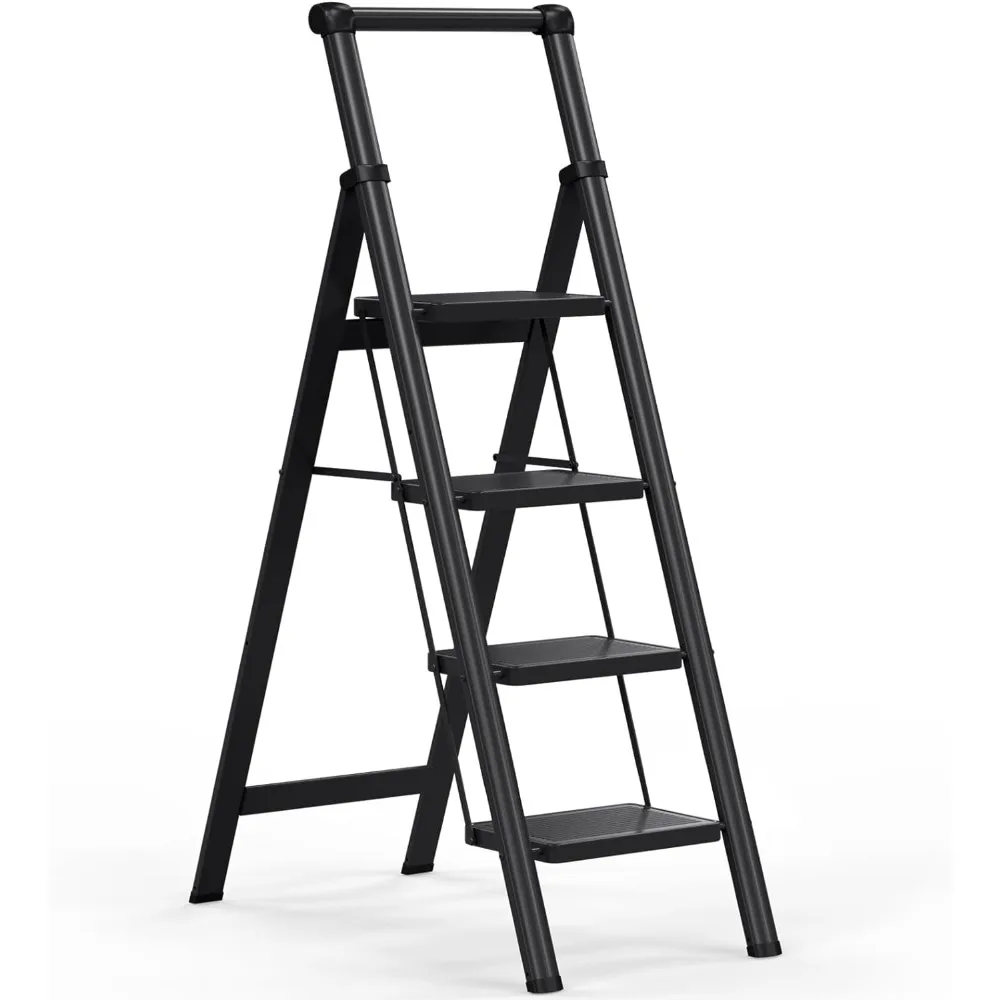 4 Step Ladder, 4 Step Stool Folding Step Stool with Handrails, Sturdy for Adult