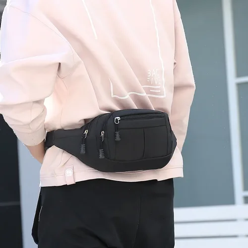 패션 남성 여성 허리 가방, 캐주얼 지갑, 대형 휴대폰 벨트 가방, 파우치 캔버스 여행 휴대폰 가방, 방수 야외 스포츠 가방 4