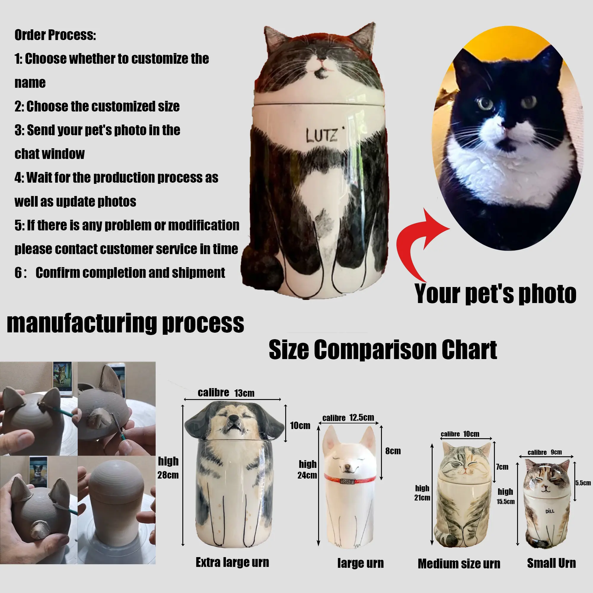 Personalized Hand-Painted Ceramic Pet Urn Colorful Ashes Memorial Unique Keepsake for Your Beloved Cat or Dog