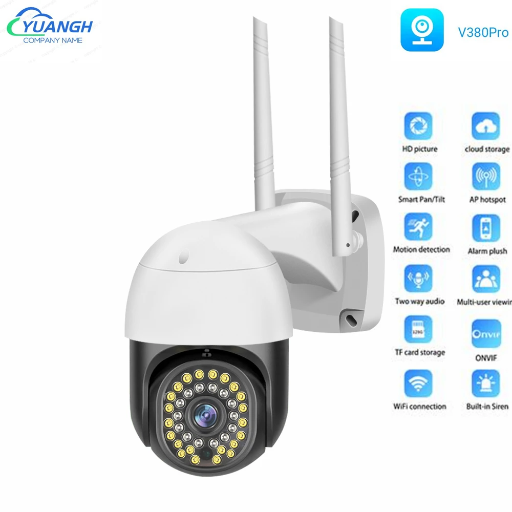 

V380 Pro 3MP Surveillance Outdoor Wireless IP Camera Smart Home Two Ways AUDIO Waterproof WIFI Security CCTV Camera