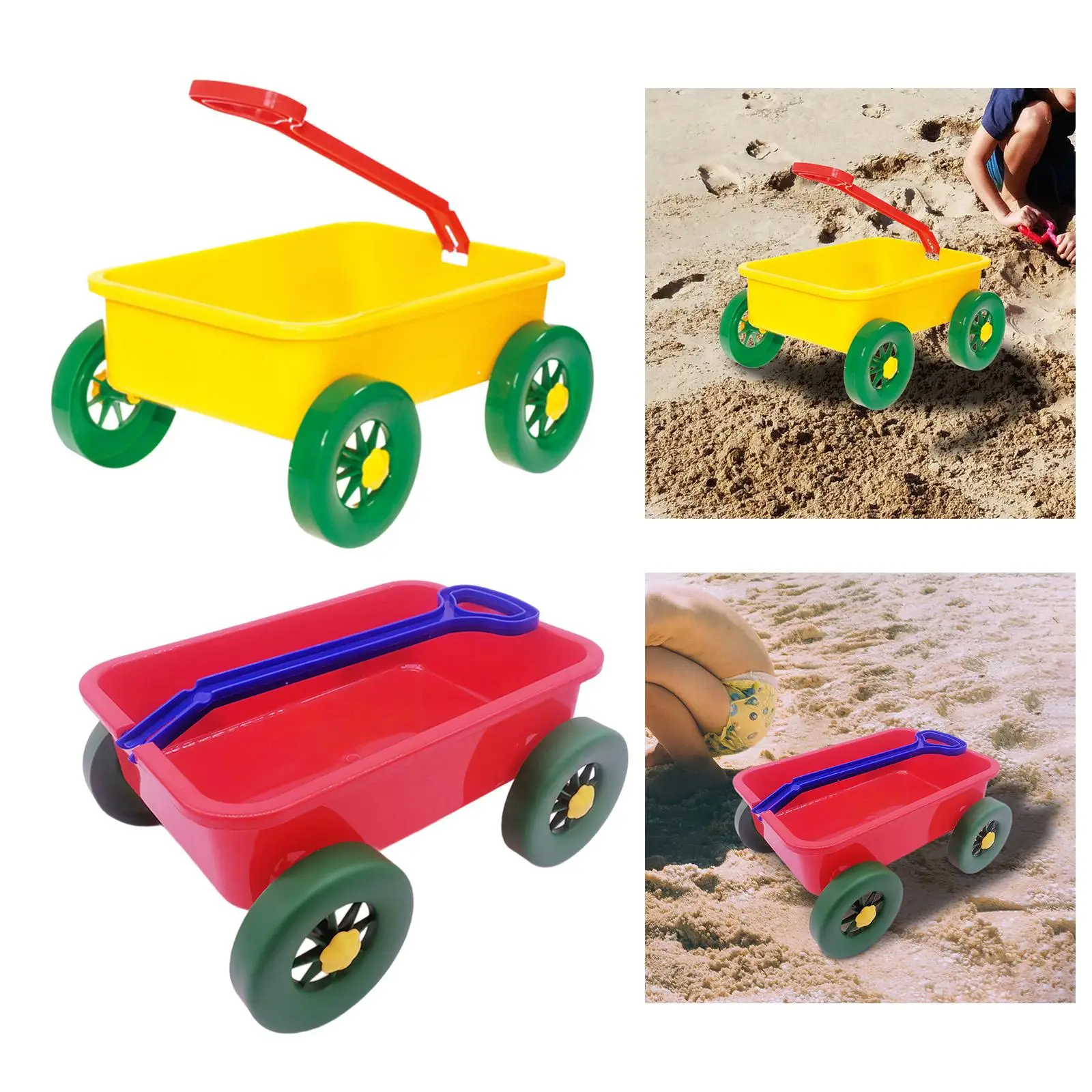 Kids Wagon Toy Outdoor Indoor Toy Beach Game Toy Pull Car Toy Children Wagon Cart for Yard Outdoor Gardening Seaside Beach 4