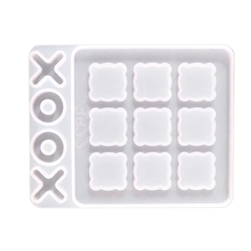 Tic Tac Toe Game Resin Molds Silicone XO Chess Board Epoxy Resin Mold DIY Craft For Kids And Adults