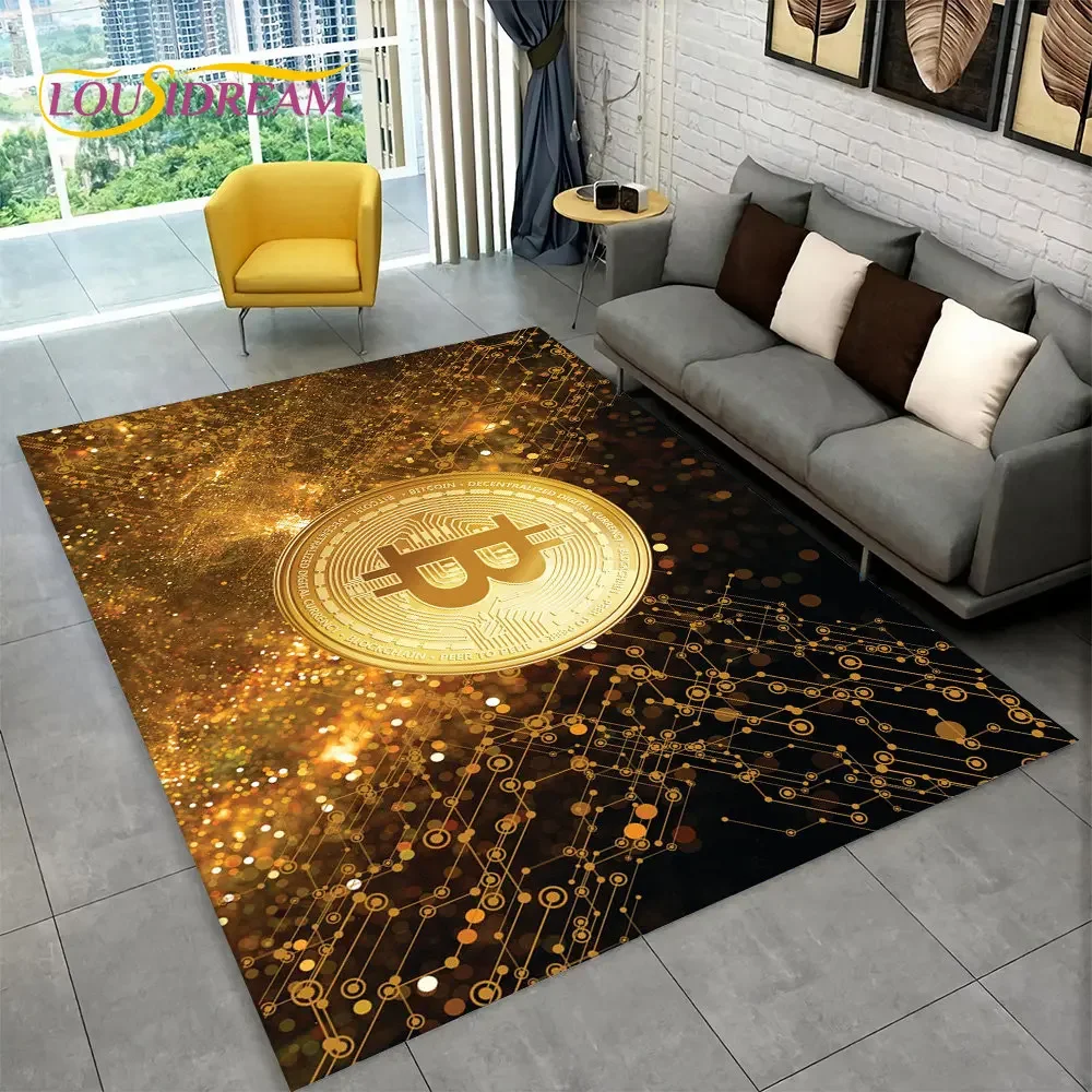 The Ultimate Gaming Room Rug: Why This 3D Bitcoin Virtual Currency Carpet  Is a Must-Have for Serious Gamers
