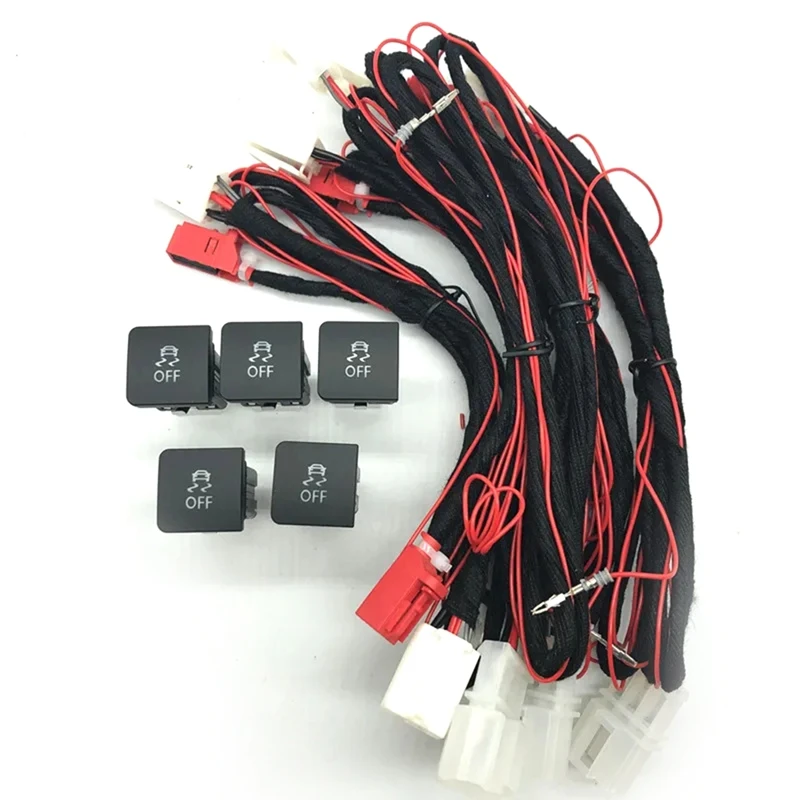 

Автомобильный выключатель ESP OFF ASR TCS TRC, противоскользящая кнопка управления сцеплением с жгутом проводов для Vw Golf MK6 Jetta, 5 комплектов