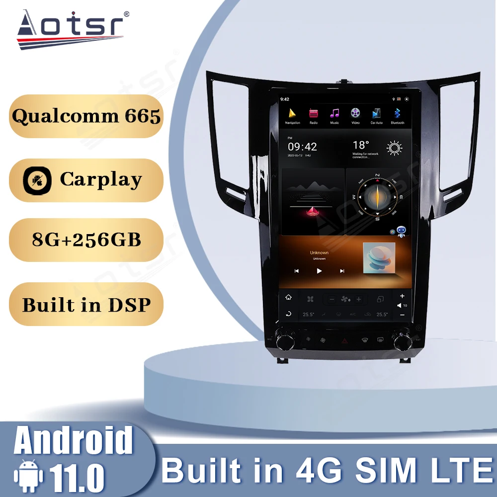 

13.6 Inch Android 11 Tesla Car Radio For Infiniti QX70 FX25 FX35 FX37 2009 2010 2011 2012 2013 2014 2015 GPS 5G Stereo Head Unit