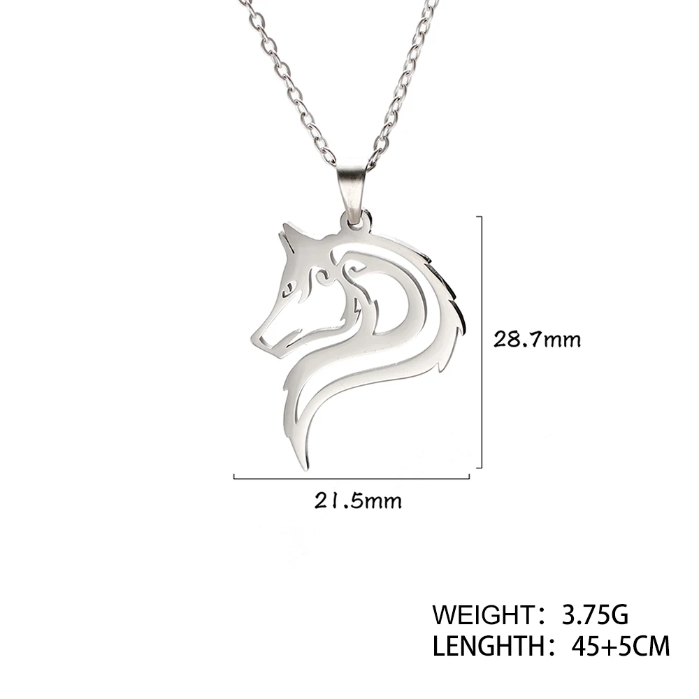 Cazador Old Fenrir Wolf Collane con ciondolo per donne Uomini Coppia Collana in acciaio inossidabile Gioielli Regali di compleanno_voghion.com