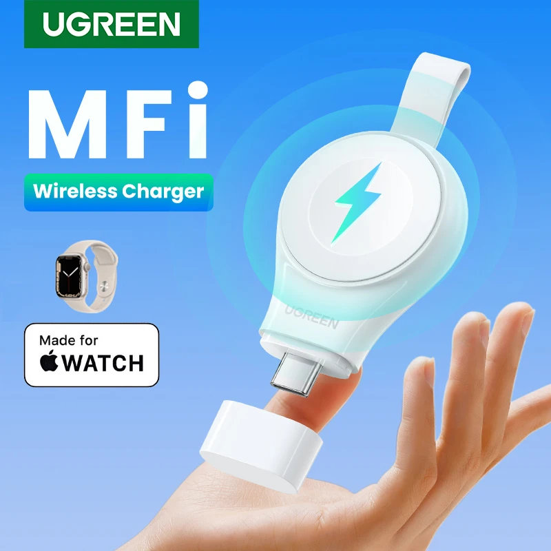 UGREEN USB C caricabatterie Wireless portatile MFi per Apple Watch caricabatterie Wireless caricabatterie rapido magnetico per Apple Watch Series USB C