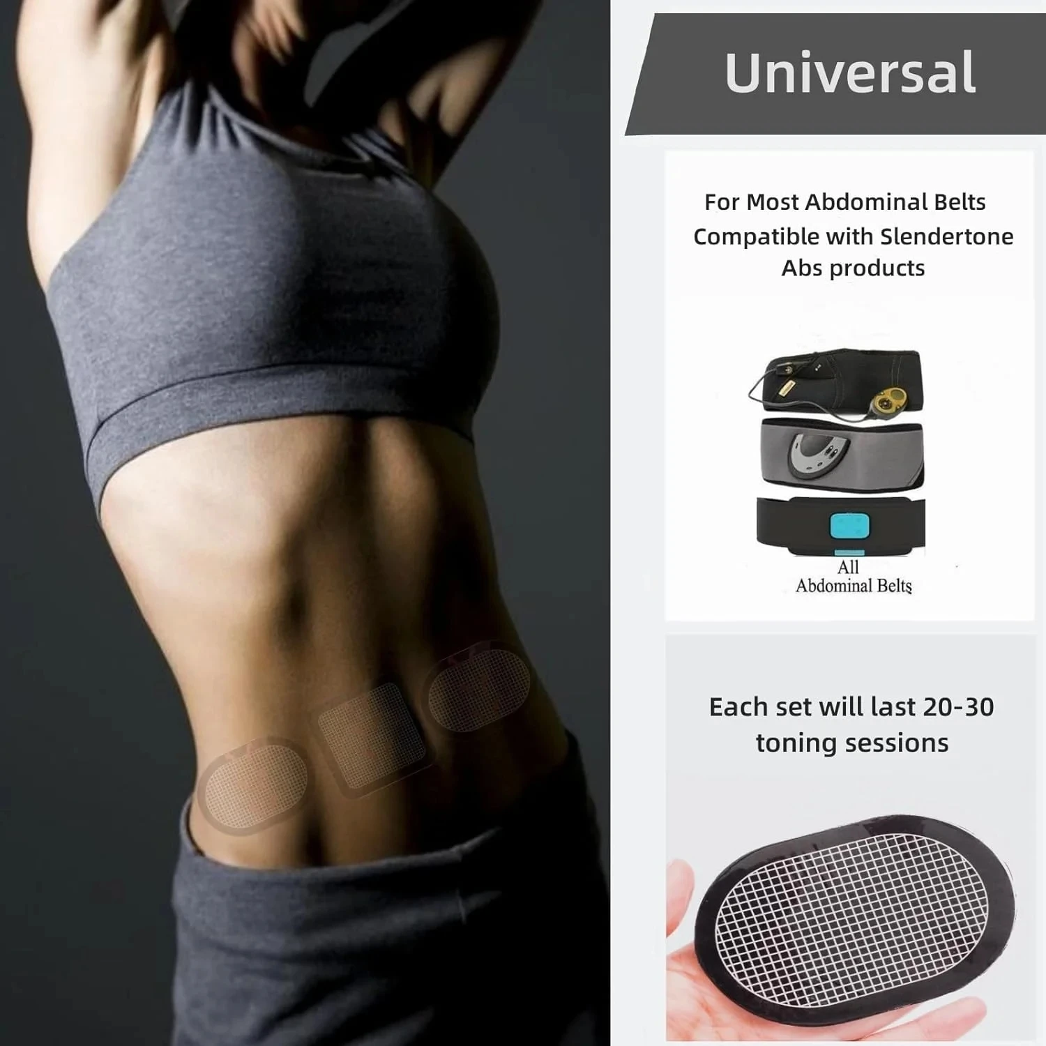 Reusable Self Adhesive Abdominal Gel Pad Electrodes for Massage