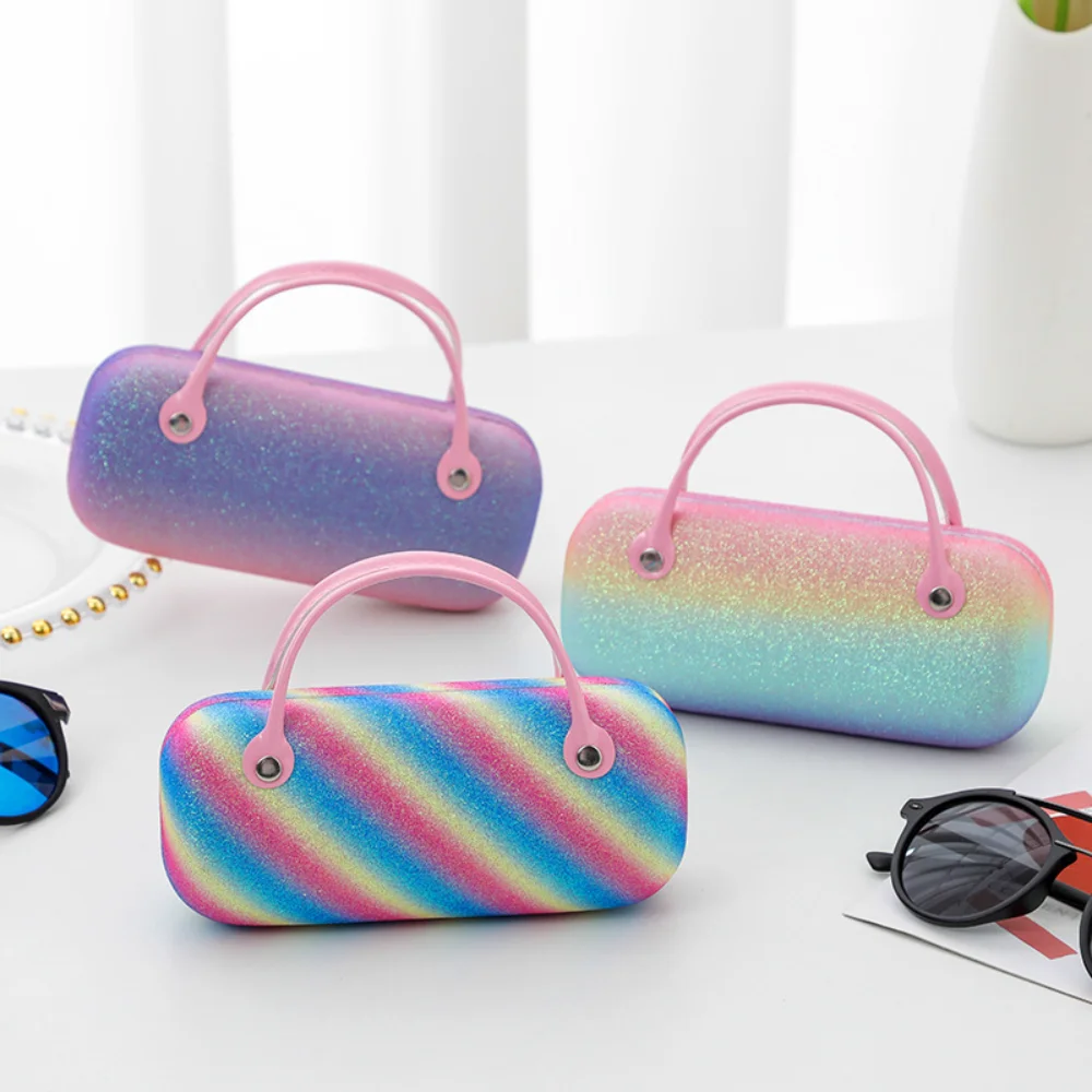 Creative Rainbow Color Glasses Case Portable Anti-pressure Protective Box Laser Sunglasses Storage Box Children