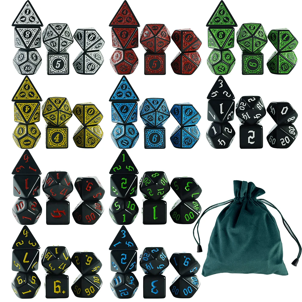Game Cube Polyhedral Dice Set Fantasy Retro Font Styles Amazing 