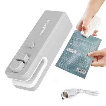 2 In 1 Mini USB Rechargeable Portable Heat Seal Snack Plastic Bags Sealing Machine Bag sealer for Chip Bags Food Storage 1
