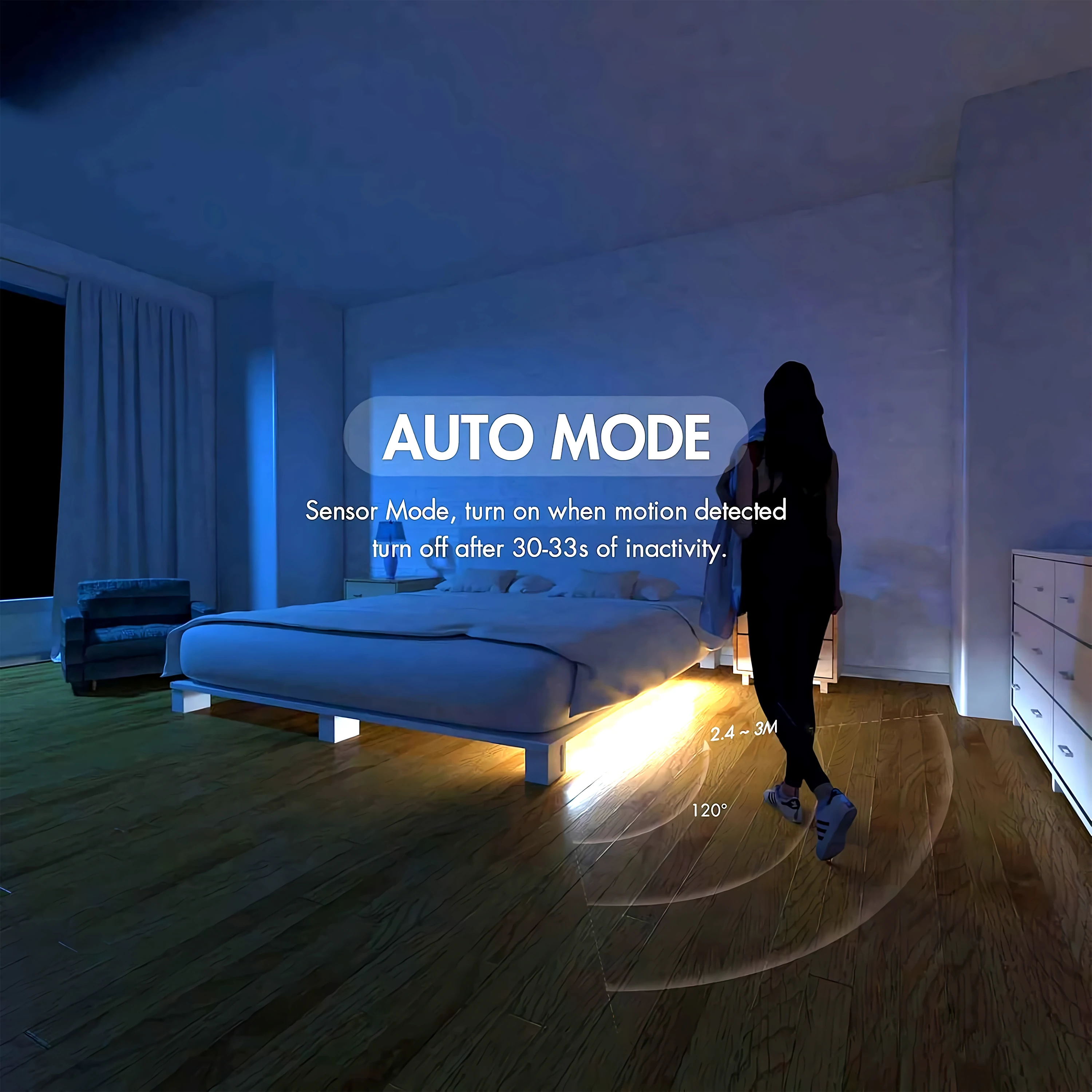 DC5V LED Strip PIR Motion Sensor Induction LED Night Light Dimmable Battery Kitchen Cabinet Under Bed Lamp Tape For Room motion sensor light,led night light,led motion sensor light,led strip light,led cabinet light,under cabinet light,cabinet lights,led cabinet lights,motion sensor lights