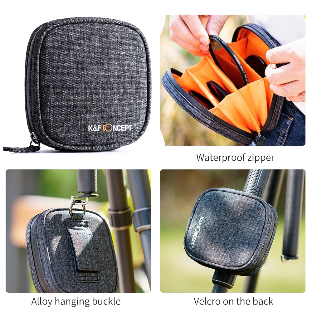 K&F Concept 4 In 1 ND Filter Set ND4 ND8 ND64 ND1000 Neutral Density Filter With Filter Bag 49mm 52mm 58mm 67mm 72mm 77mm 82mm 4