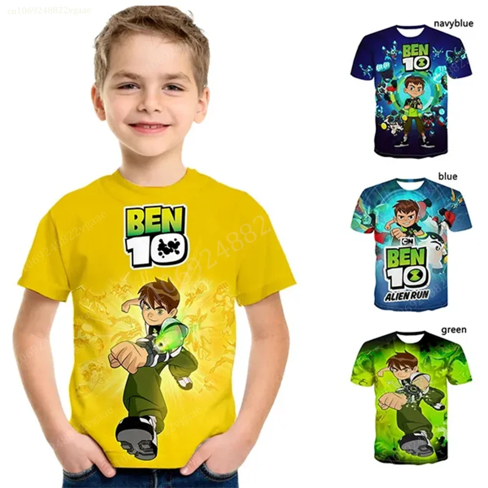 Summer Ben Tennyson 10 T Shirt Cartoon Boys Girls Tshirt
