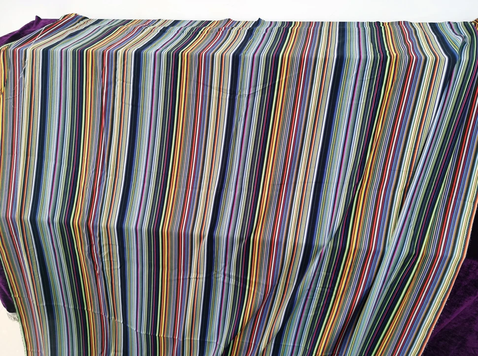 1 meter X 1.4 meter Colored Stripe Fabric Dress Shirt Pajamas Material Viscose Poplin 4