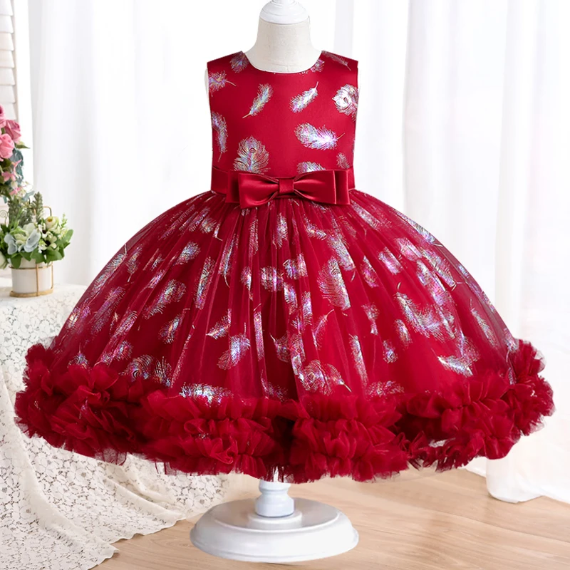 Kids Tutu Birthday Princess Party Dress for Girls Infant Lace Children Bridesmaid Elegant Dress for Girl baby Girls Clothes