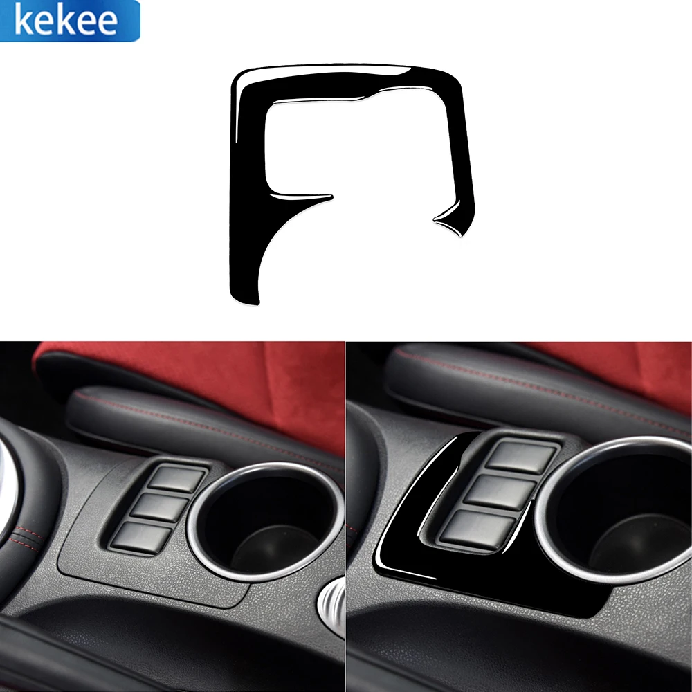 

Piano Black Center Console Stickers Seat Adjustment Button Frame Trim Cover Decal For Nissan 370z Z34 2009+ Car Accessories