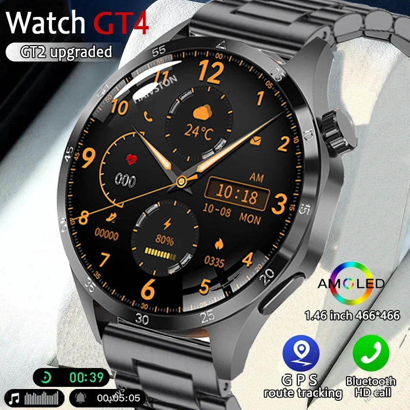 

2023 New For Huawei Xiaomi GT4 Pro Smart Watch Men NFC GPS Tracker AMOLED 466*466 HD Screen Heart Rate Bluetooth Call SmartWatch