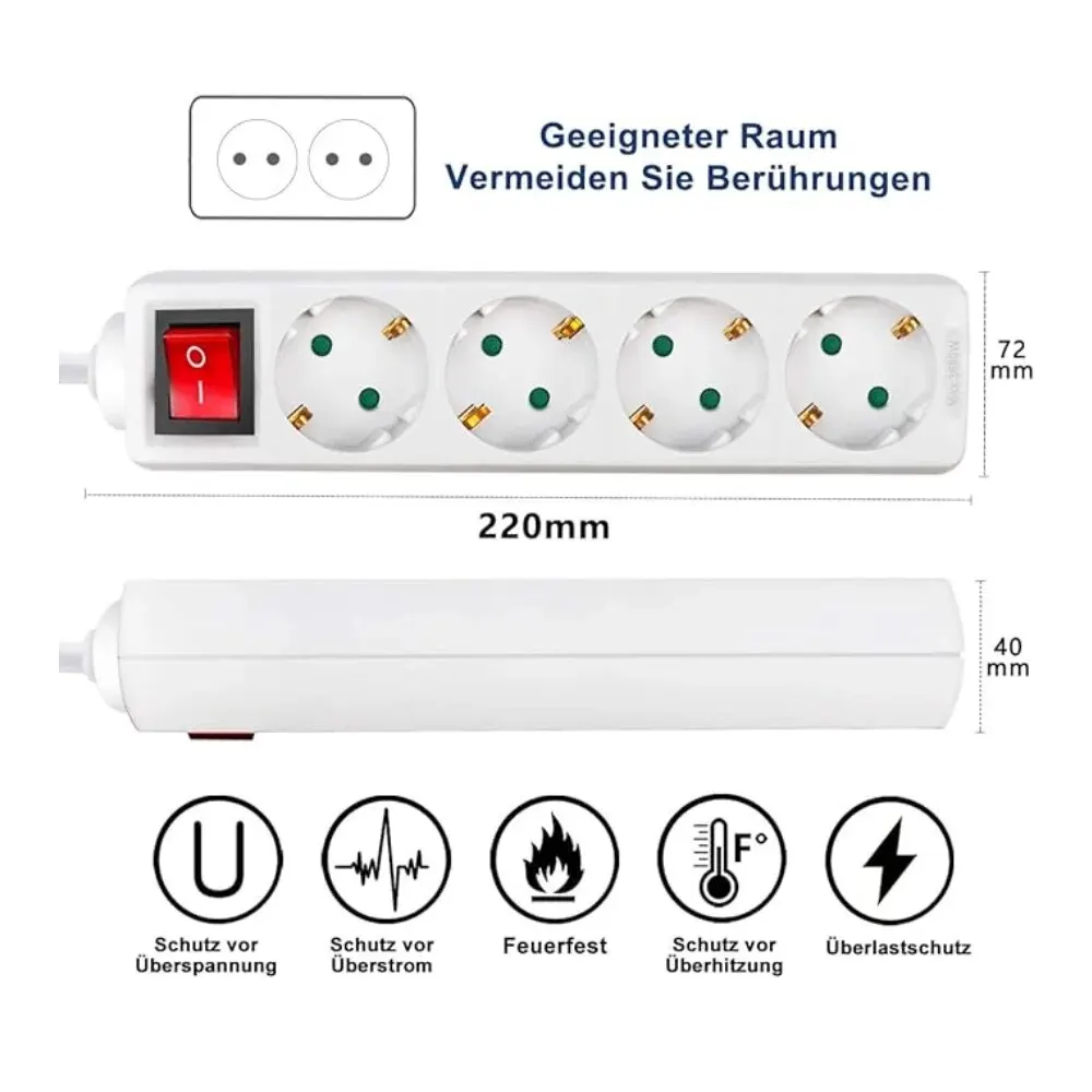 Comprar Regleta alargadera 4 tomas manguera 3x1,5mm y 5 metros con  interruptor y toma tierra krang k19534. Precio de oferta