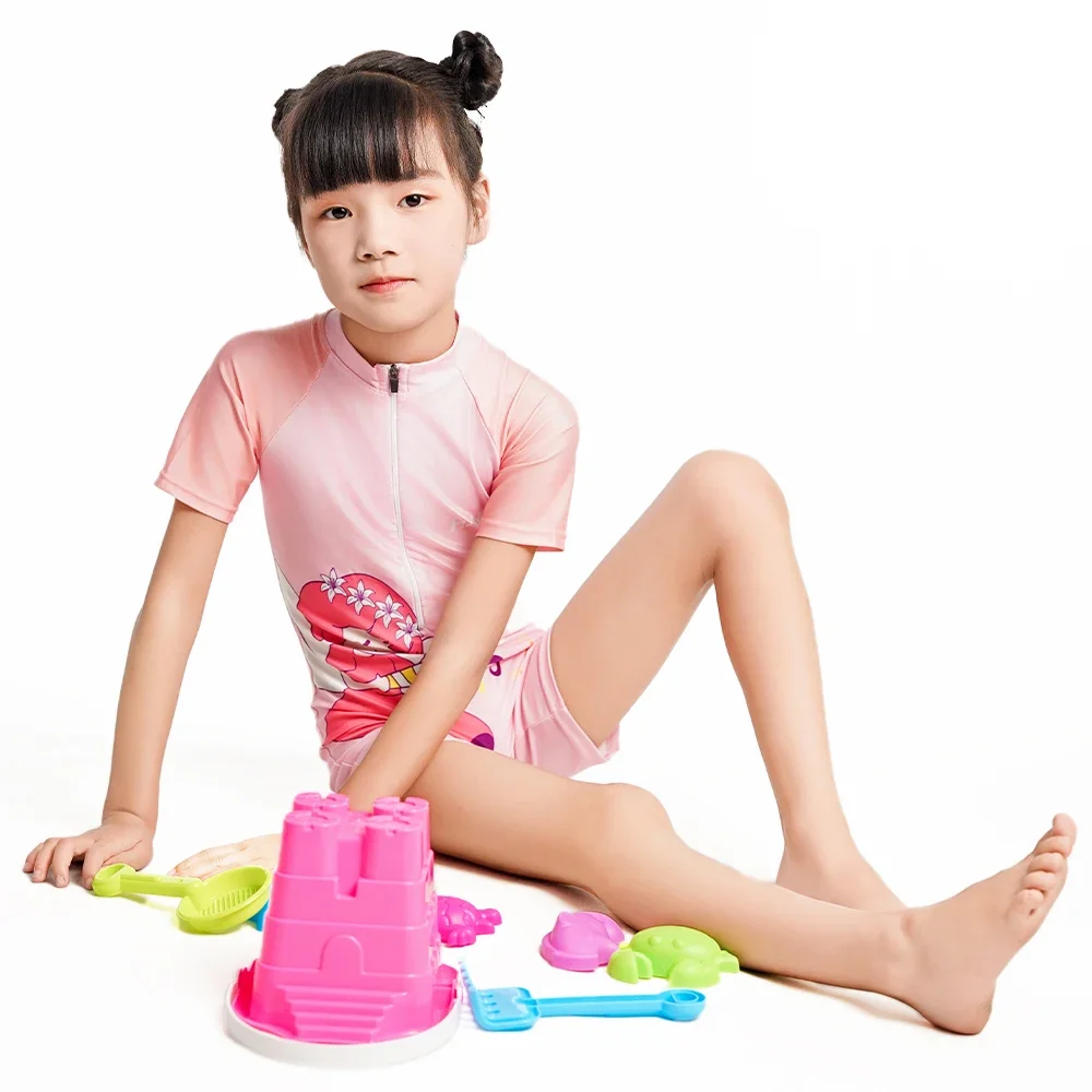New Fashion Children's Swimwear Cute Cartoon Girls One-Piece Swimming Costume Toddler Breathable Swimming Suit Girls
