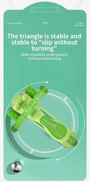 Scooter For Kids With LED Spraying Jet Bluetooth Music Effect Flash Plus Size Wheel Lean to djustable Height Foldable 5