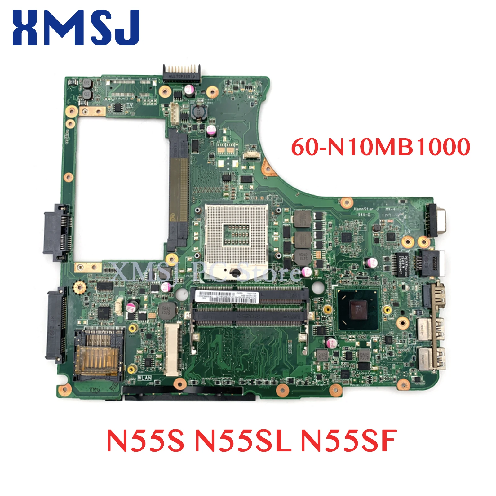 

Материнская плата XMSJ для Asus N55S N55SL N55SF Rev 2,0, материнская плата 60-N10MB1000, полностью протестированная материнская плата