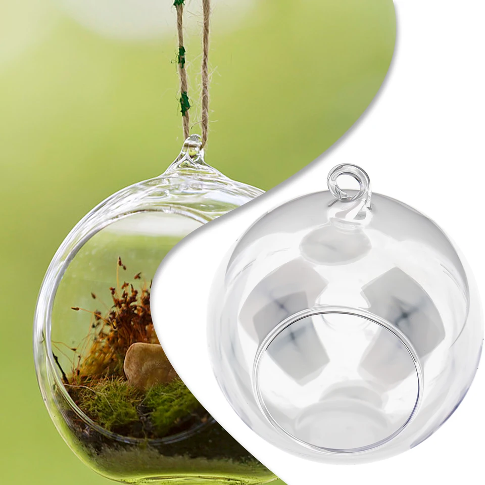 Acheter Vase Boule En Verre Transparent, Terrarium Oblique Pour Plantes Succulentes, Conteneur De Jardin