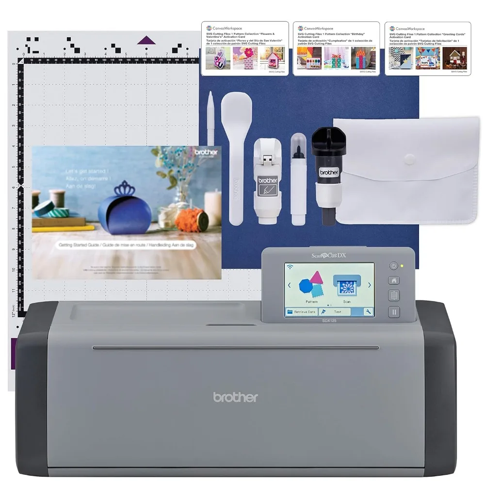 

Brother ScanNCut SDX125EGY Electronic DIY Cutting Machine with Scanner, Make Custom Stickers, Vinyl Wall Art, Grey
