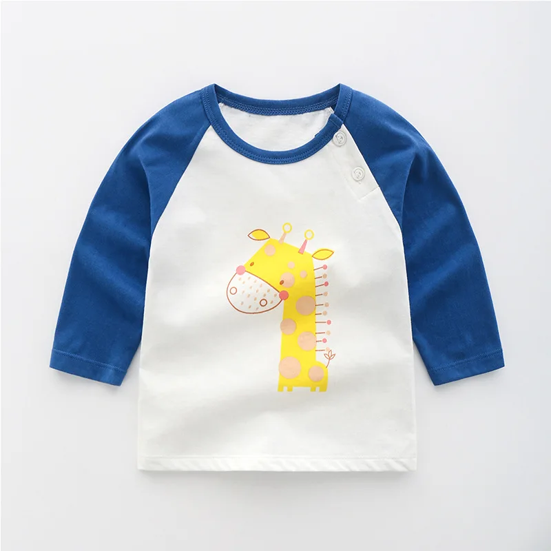 

ZWY1938 Cartoon Colors Fashion Children Boys Long Sleeve T Shirt Cotton O Neck Baby Kids Girl's Clothing Autumn Top