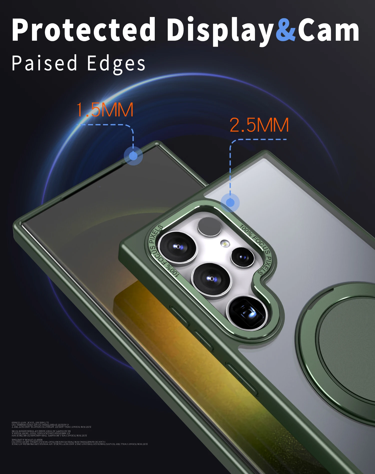 Luxury 360° Rotatable Invisible O-Ring Magnetic Stand Case for Galaxy S24 Ultra S23 FE S24 Plus Defender Wireless Charging Cover