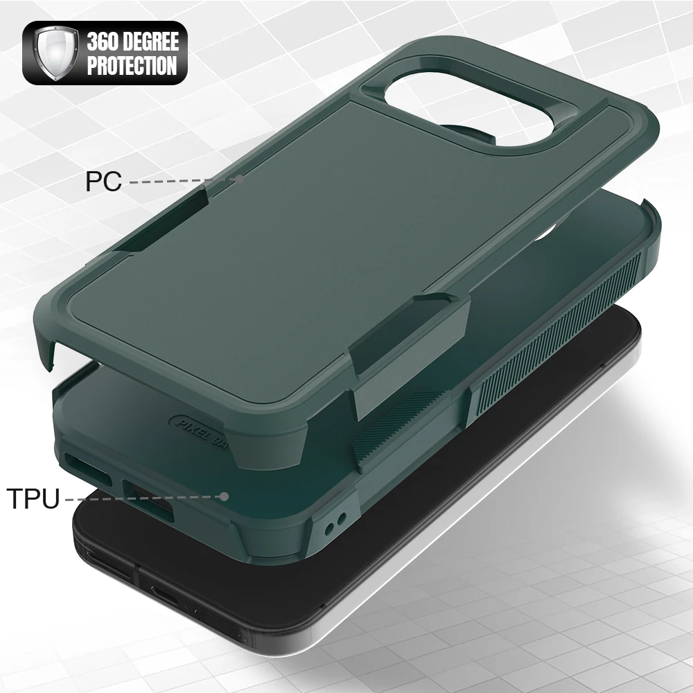 Dual-Layer Heavy Duty Armor Shockproof Dust-Proof Rugged Protective Case - PC + TPU