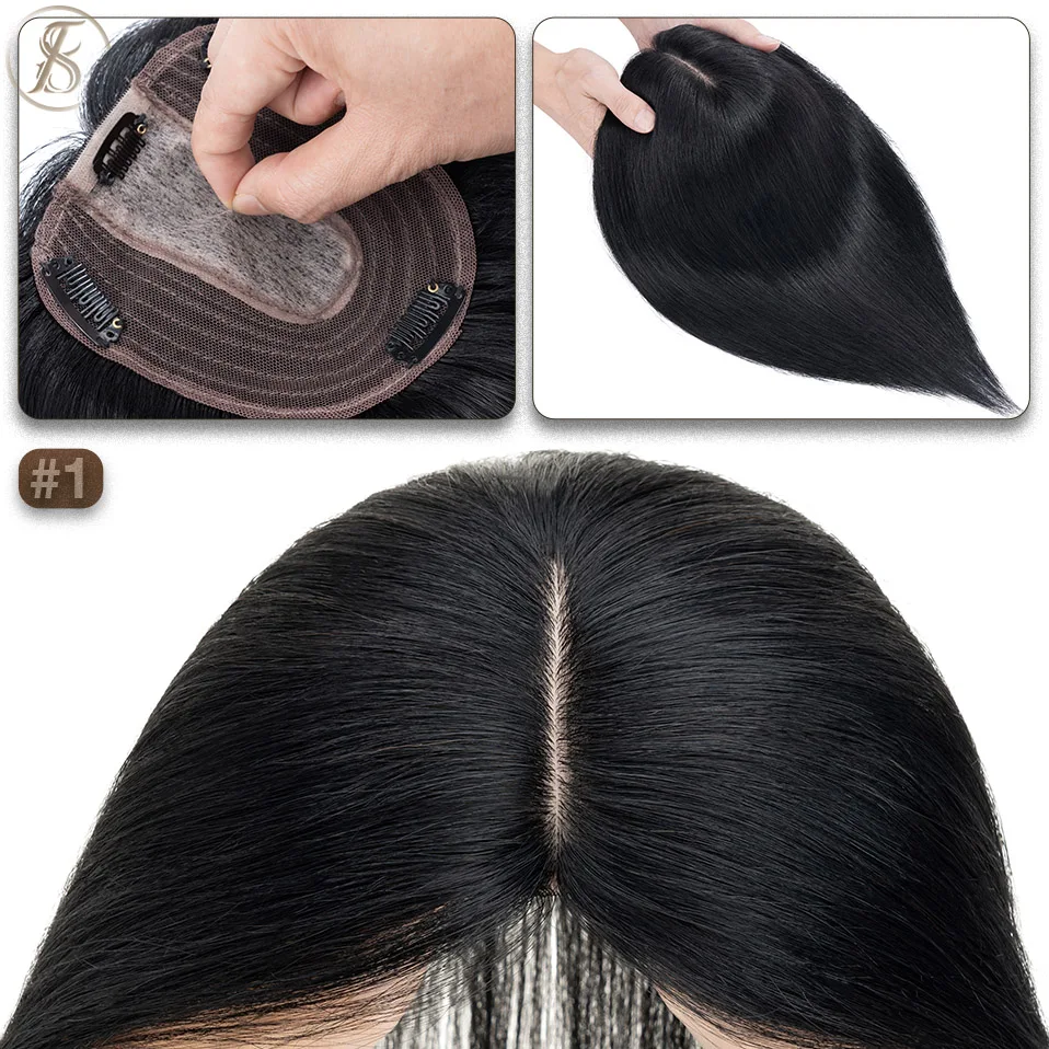 女性用ヨーロピアンヘアトッパー,天然の人間の髪の毛,シルクベース