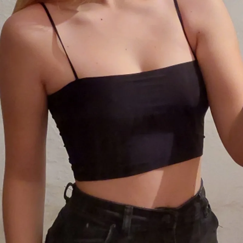 Fashion Summer Sexy Bras for Women Push Up Lingerie Ice Silk Seamless Word Sling Female Tube Top Women White Bralette Top Tanks
