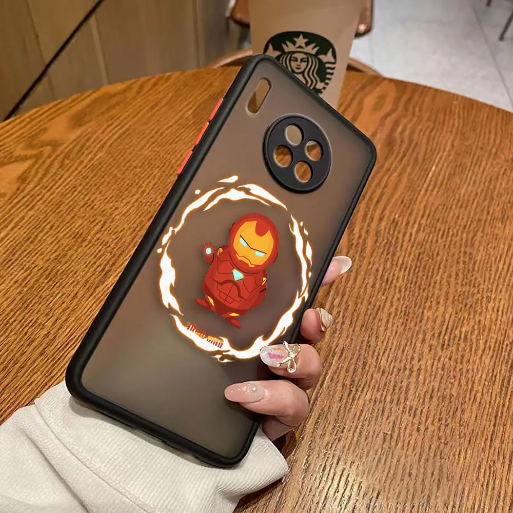 thumbnail image 1 of Funda mate para Huawei Y6P P50 P40 P30 P20 MATE 40 30 20 PRO PLUS Y7P Y9 Funda Shell Marvel dibujos animados héroe Spider-Man Lron Man, 1 of 5