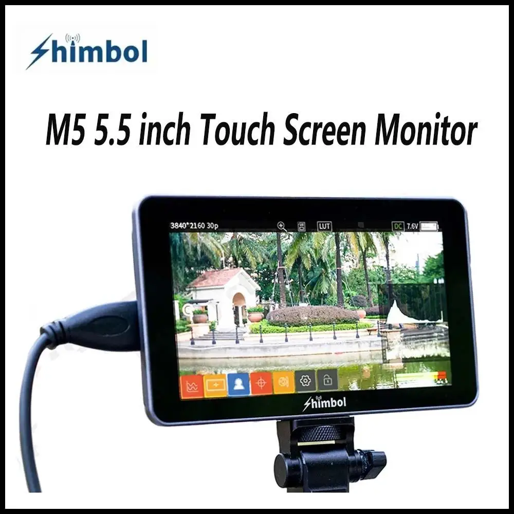 

SHIMBOL M5 5.5inch 4K1200nit Brightness Touch Screen Monitor DSLR Micro SLR Camera Display Monitor High-Definition Recording